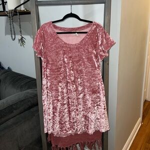 victoria secret vintage gold label velvet pink dress size large mini dress